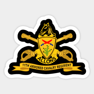 11th Armored Cavalry Regiment w Br - Ribbon Sticker